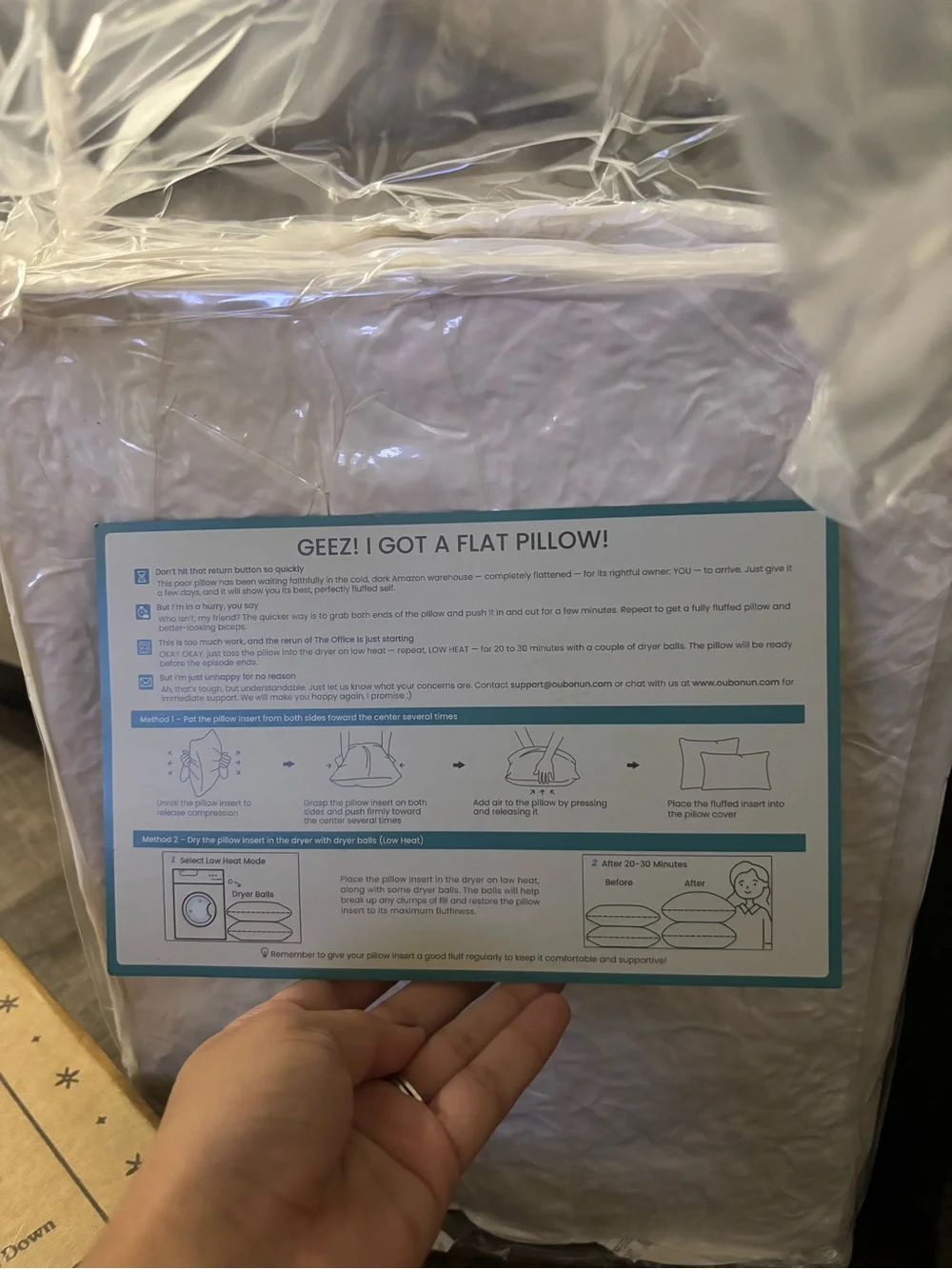 26x26 White Pillow - Soft & Supportive